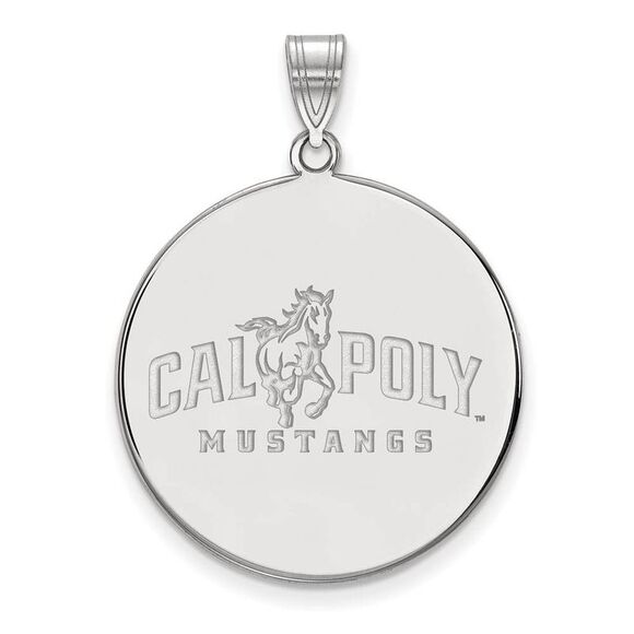 Sterling Silver California Polytech State XL Disc Pendant